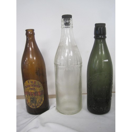 60 - A lovely selection of Glass bottles including Bournemouth South western, Eldridge Pope, Lucky Budda,... 