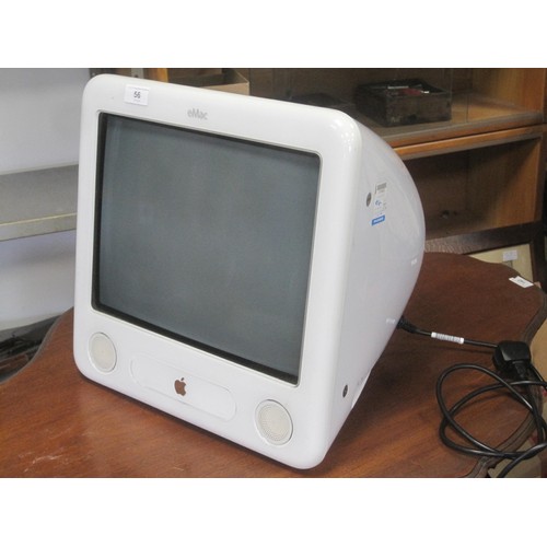 56 - An eMac monitor model no. A1002 with power lead. Some cosmetic a/f