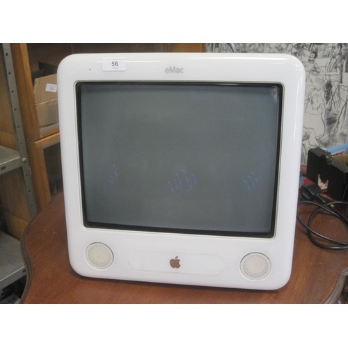 56 - An eMac monitor model no. A1002 with power lead. Some cosmetic a/f