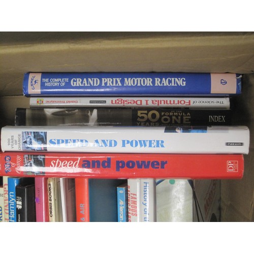 66 - A box of motoring and motor sport books, including The Encyclopaedia of Motor Sport edited by G N Ge... 