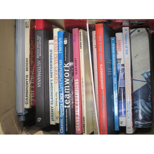 66 - A box of motoring and motor sport books, including The Encyclopaedia of Motor Sport edited by G N Ge... 