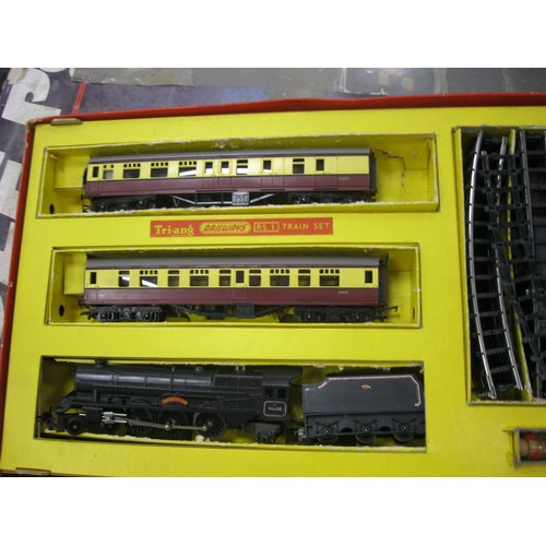 67 - A boxed  Triang trainset consisting of a princess Victoria and two coaches along with track controll... 