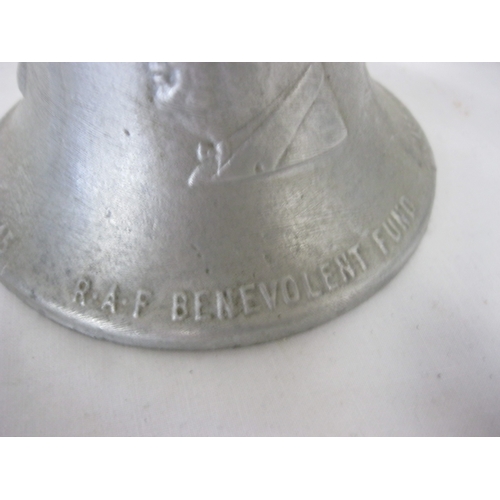 118 - An RAF Benevolent Fund bell featuring the raised profiles of the Allied leaders and inscribed 'Made ... 