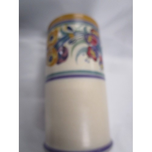 31 - A nice early Carter Stable and Adams /Poole pottery EE pattern cylinder vase 7 inches tall and beaut... 