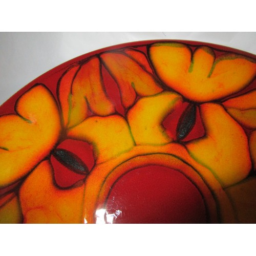 35 - Poole pottery Delphis Charger bowl 10.25 inches wide painted by Ros Sommerfelt 1970 -71 and 1976 The... 