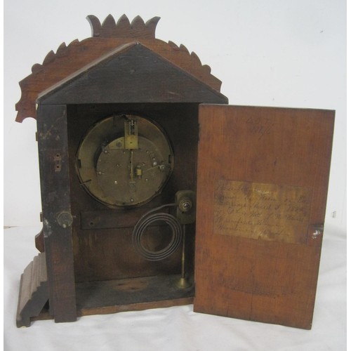 152 - A mantel clock with inscription inside (possibly 1880?)