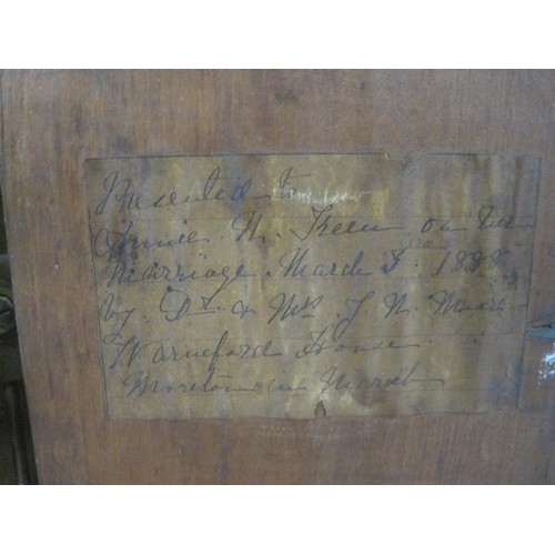 152 - A mantel clock with inscription inside (possibly 1880?)