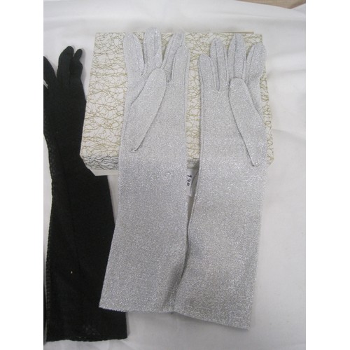 138 - Four pairs of ladies evening gloves, in a cardboard presentation box