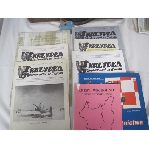 143 - Polish Air Force ephemera including a book with signatures, a Polish LP vinyl record, and a print '3... 