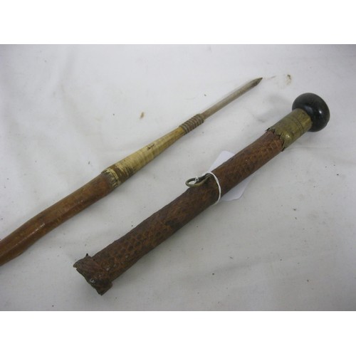 72 - (479) A Makila or Makhila traditional Basque walking stick (sword stick) which is notable as both a ... 