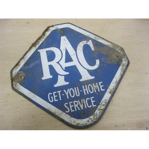 6 - A vintage RAC Get-You-Home Service enamel sign, original, single-sided, diamond shaped, wear to enam... 