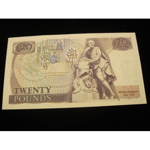 15 - 1 x Series D £20 note in mint uncirculated condition, Page signature, pre-1984 security thread