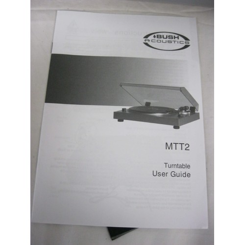 40 - A Bush Accoustics MTT2 Turntable with perspex cover and instruction book, in working order and good ... 