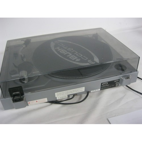 40 - A Bush Accoustics MTT2 Turntable with perspex cover and instruction book, in working order and good ... 