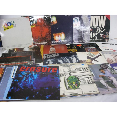 43 - A box of 1980s/90s vintage vinyl including Now That's What I Call Music numbrs 2, 6 etc, Howard Jone... 