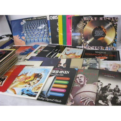 44 - A box of 1980s/90s vinyl LPs in good order including Frankie Goes To Hollywood, Jeff Wayne's The War... 