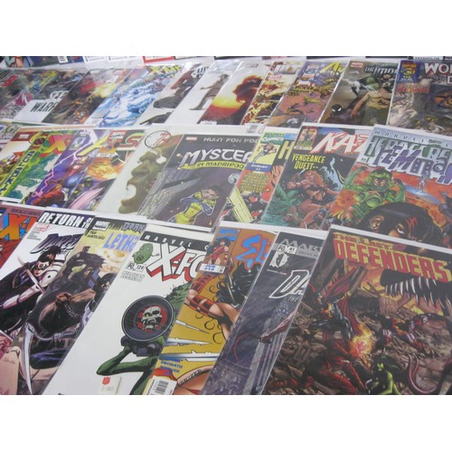 64 - A selection of 50 Marvel comics, mix of new and vintage, all in plastic wraps with cardboard backing... 