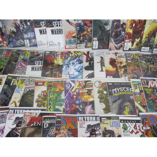 64 - A selection of 50 Marvel comics, mix of new and vintage, all in plastic wraps with cardboard backing... 