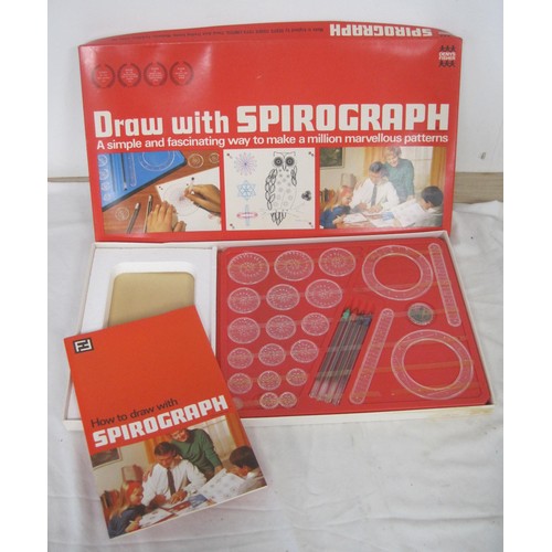 66 - A boxed Spirograph, a boxed New-improved Etch-a-Sketch, assorted a/f playworn Mattel Hot Wheels trac... 