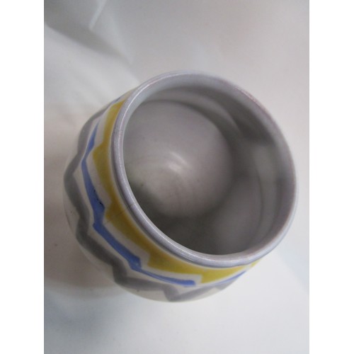 8 - Poole pottery vase in painted in the geometric MY pattern  in the 1920s It is very well painted but ... 