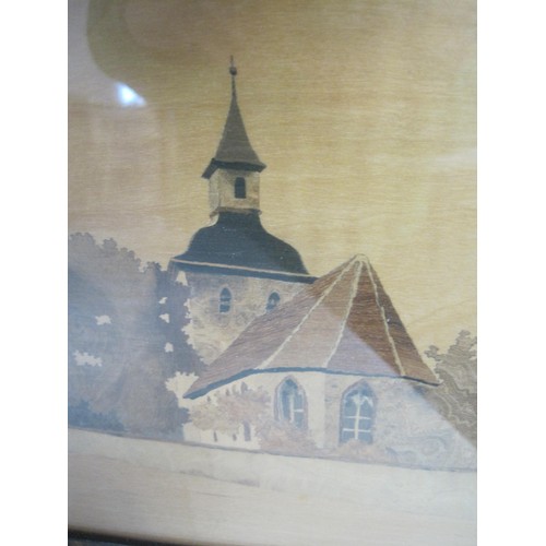 74 - A Charles Spindler marquetry panel Roppenheim 2078. Framed and glazed, overall 20.5cm x 32.5cm. Will... 