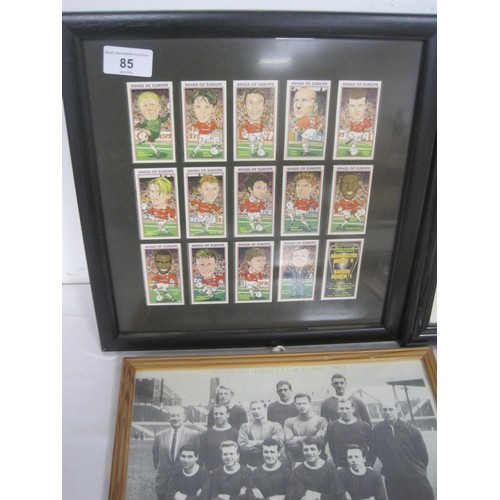 85 - An assortment of smaller framed and glazed images relating to Manchester United