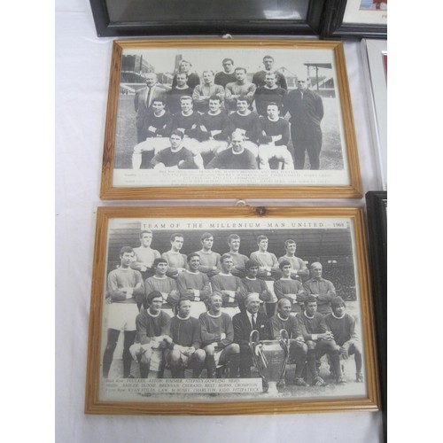 85 - An assortment of smaller framed and glazed images relating to Manchester United