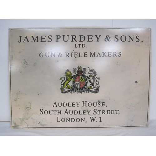 119 - A Purdey tin plate sign