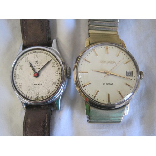 22 - A tray of nine gents mechanical wristwatches, the majority in a/f condition, non running and some in... 