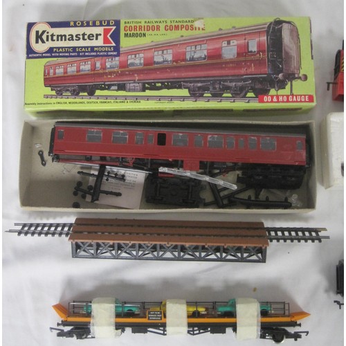 35 - Hornby Triang R32  4 6 2 express loco sadly no tender along with two Hornby crane support wagons and... 