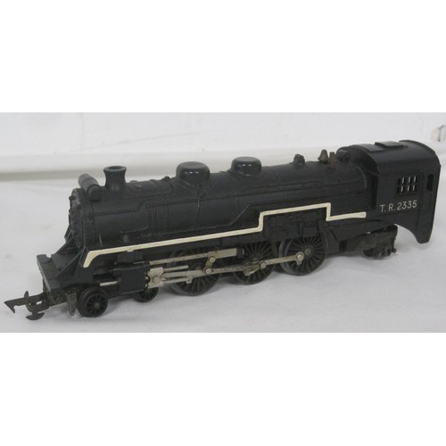 35 - Hornby Triang R32  4 6 2 express loco sadly no tender along with two Hornby crane support wagons and... 