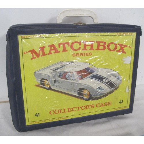 47 - A matchbox carry case number 4 1966 vintage complete with  a full selection of mostly Lesney vehicle... 