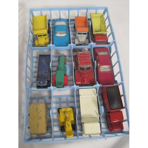 47 - A matchbox carry case number 4 1966 vintage complete with  a full selection of mostly Lesney vehicle... 