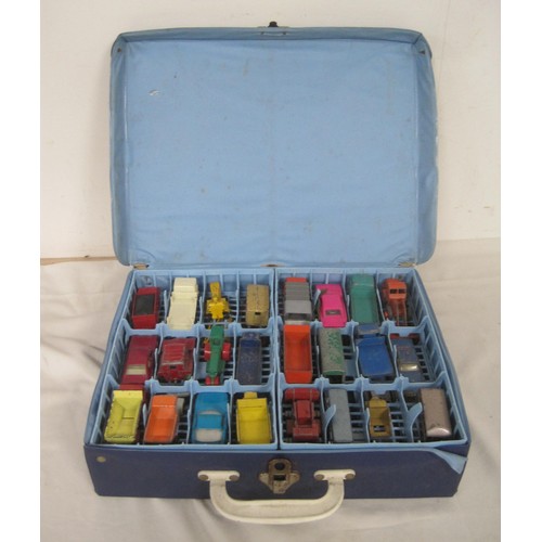 47 - A matchbox carry case number 4 1966 vintage complete with  a full selection of mostly Lesney vehicle... 