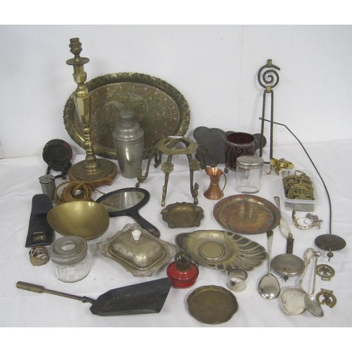 5 - A Mesh Metal storage container with a whole host of interesting items to include horse Brasses, Silv... 