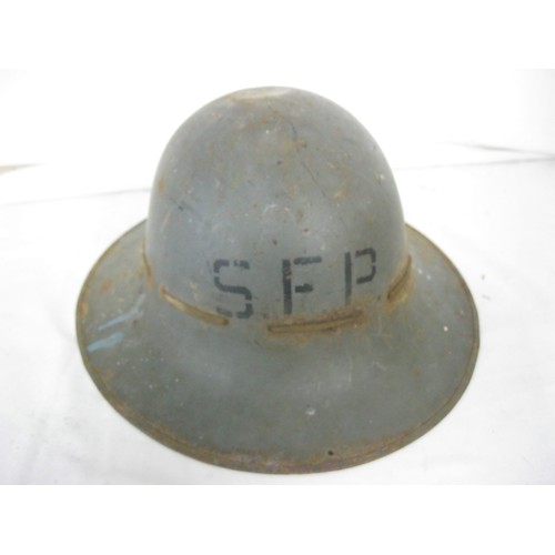 24 - A 1941 SFP (Street Fire Party) WW2 Civil Defence Zuckerman helmet with liner