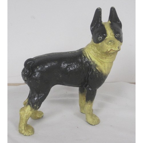 41 - Cast Iron Boston Terrier figure approx. 6in x 8in