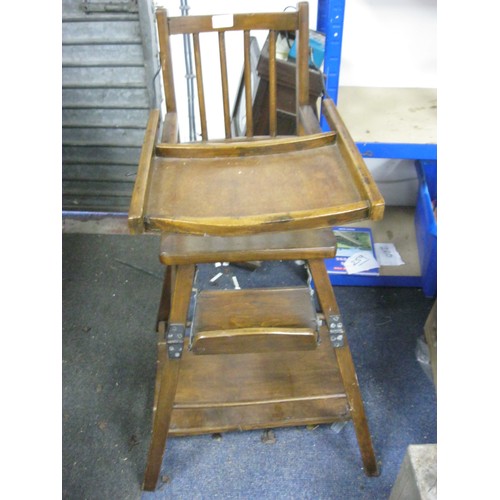 49 - An antique metamorphic child's High Chair in good order, complete, with tray