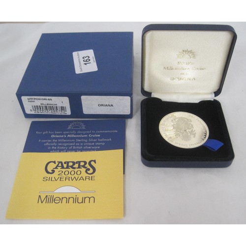 2 - A sterling Silver medallion in presentation case produced to commemorate the Millennium Cruise on th... 