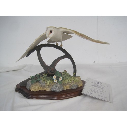 74 - A Border Fine Arts limited edition figure of barn owl 'Evening Flight', with certificate 1212/1250