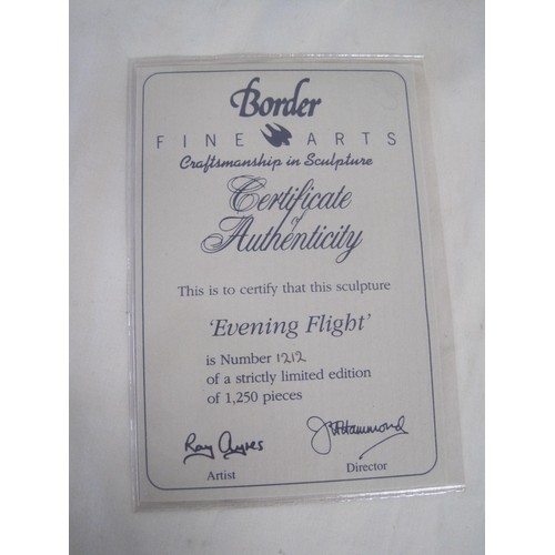 74 - A Border Fine Arts limited edition figure of barn owl 'Evening Flight', with certificate 1212/1250