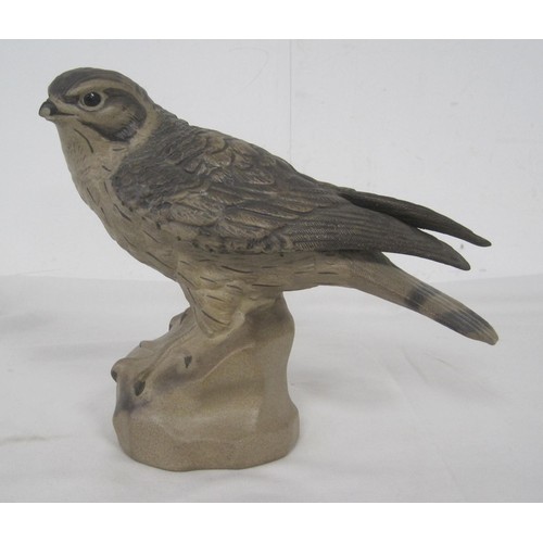 78 - Poole Pottery stoneware figure of kestrel by Barbara Linley Adams, height 17cm, a/f beak chipped.