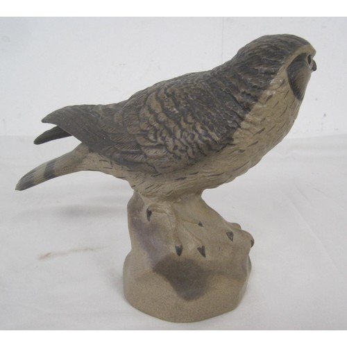 78 - Poole Pottery stoneware figure of kestrel by Barbara Linley Adams, height 17cm, a/f beak chipped.