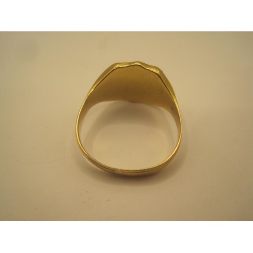 7 - An 18 carat gold Masonic ring 7.79g, ring size S, hallmarked for Birmingham 1887