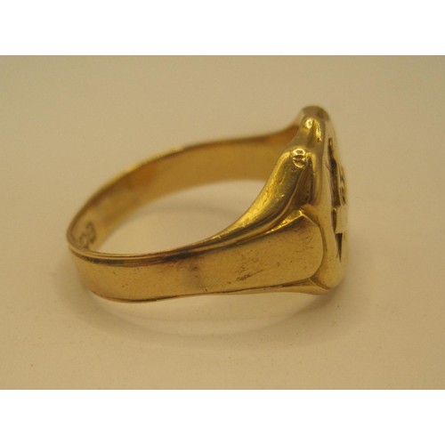 7 - An 18 carat gold Masonic ring 7.79g, ring size S, hallmarked for Birmingham 1887