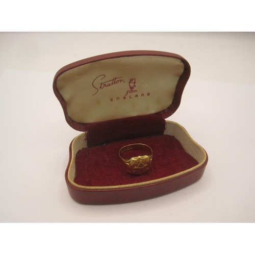 7 - An 18 carat gold Masonic ring 7.79g, ring size S, hallmarked for Birmingham 1887