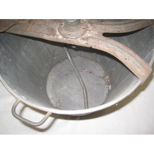 115 - An antique No. 8 Three Minute Bread Maker dough mixer, copper pail, zinc lid. A/f, some corrosion bu... 