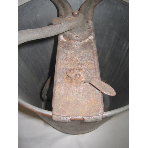 115 - An antique No. 8 Three Minute Bread Maker dough mixer, copper pail, zinc lid. A/f, some corrosion bu... 