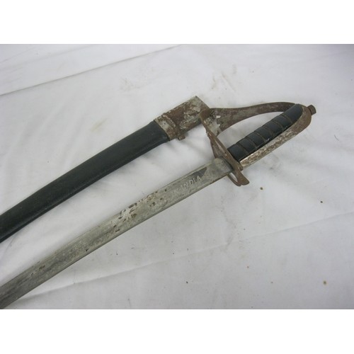 118 - A vintage Indian tulwar sabre in scabbard