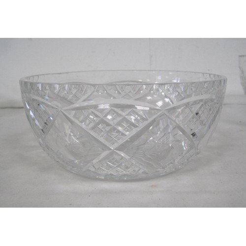 144 - Six moulded and cut glass fruit bowls, including one Edinburgh Crystal example, and one etched with ... 